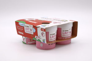 Packaging emballage boite de yaourt à la fraise Composition