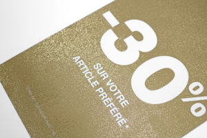 Carte remise avec impression gold
