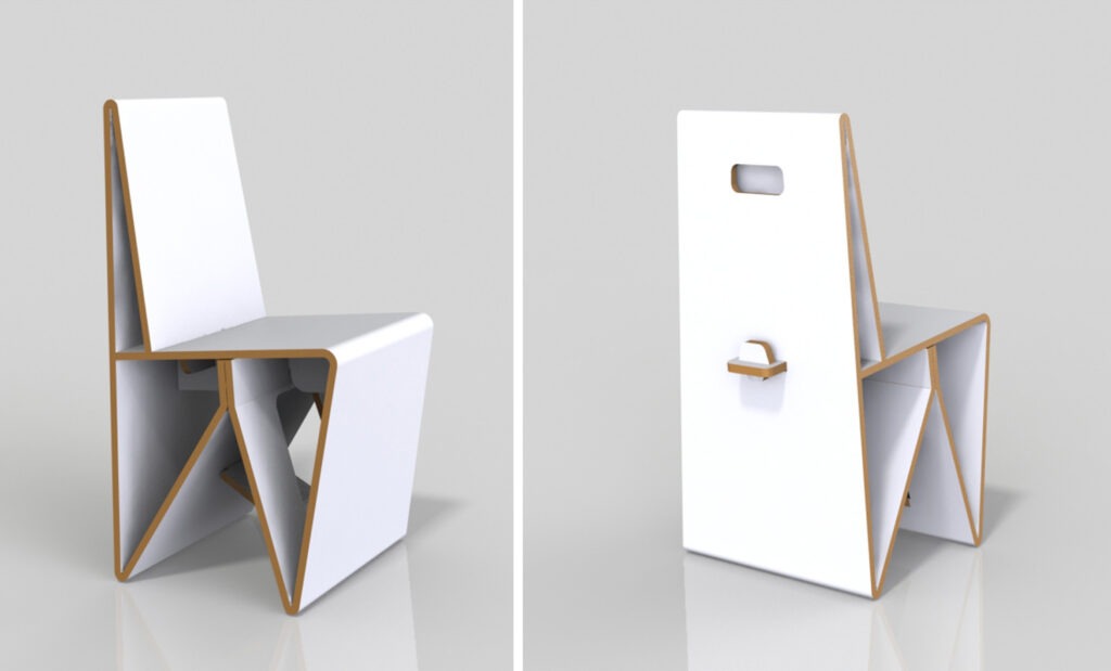 Meuble éco conçu en carton - Chaise en carton reboard